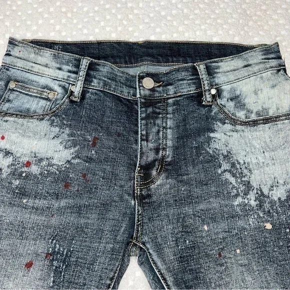 Dript Denim Paint Splatter Jeans
